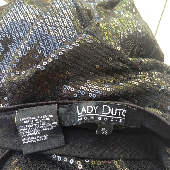LADY DUTCH HIGH SOCIETY black sequin dress S XS - Picture 12 of 12